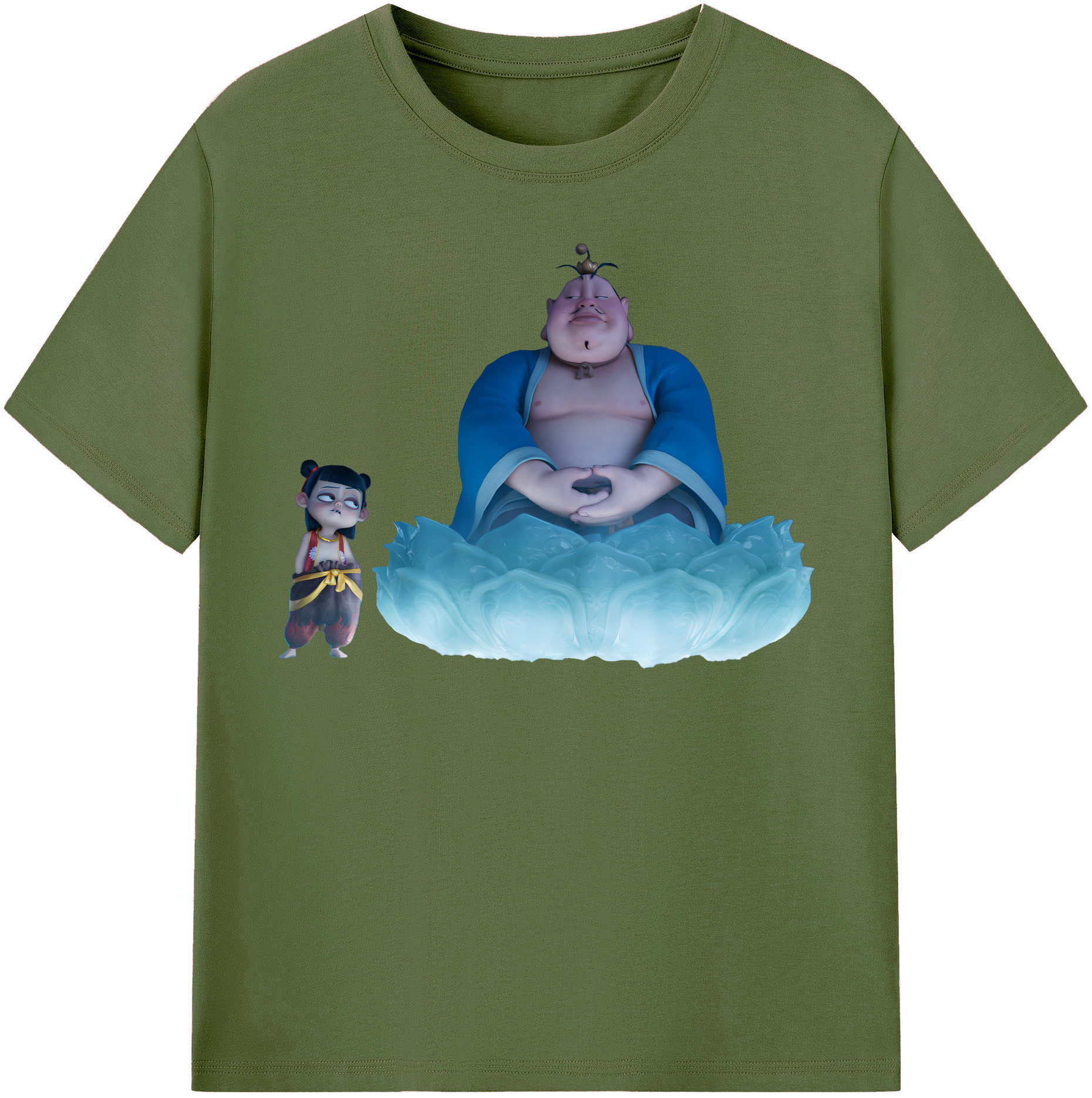 （画像用） Ne Zha 2 ナタ 魔童の大暴れ 綿100％半袖Tシャツ（フロントプリント）